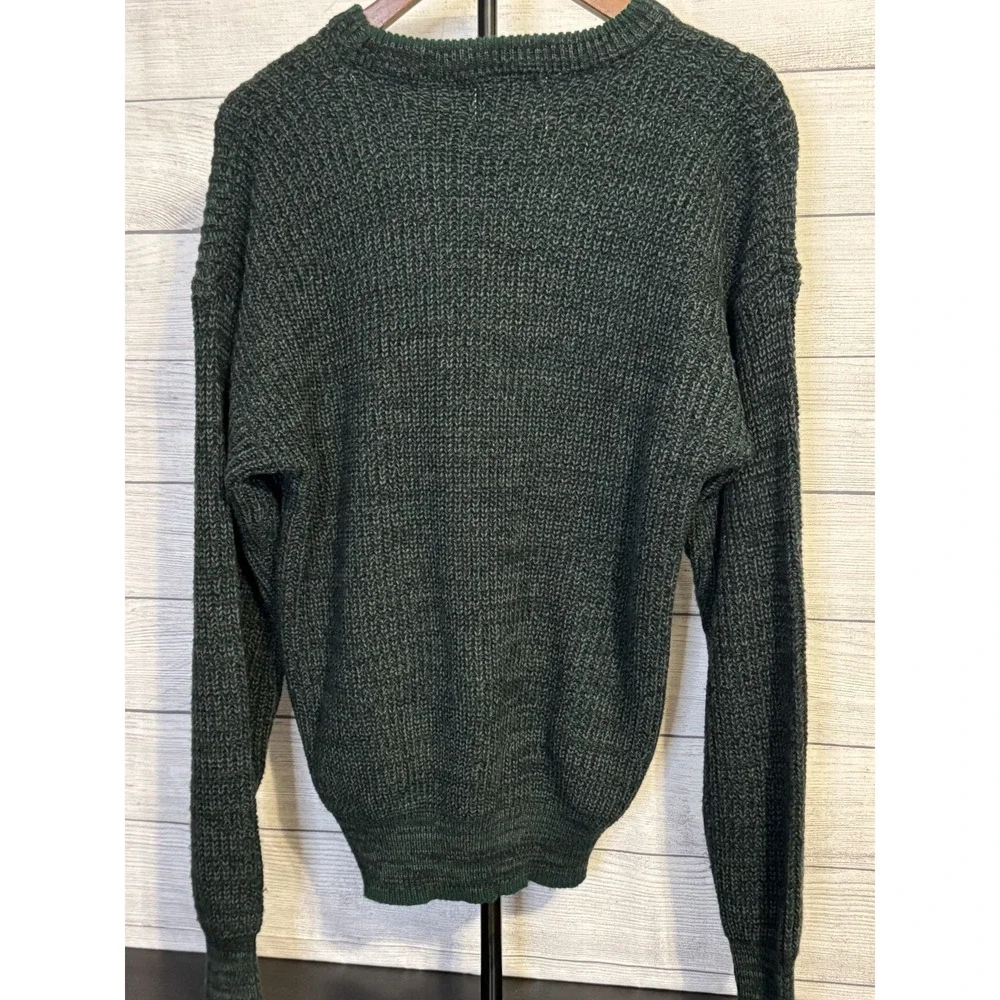 Saugatuck Sweater Size L Dark Green Acrylic Crewneck Vintage